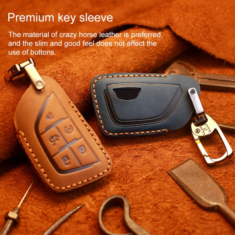 For Cadillac New Style Car Cowhide Leather Key Protective Cover Key Case