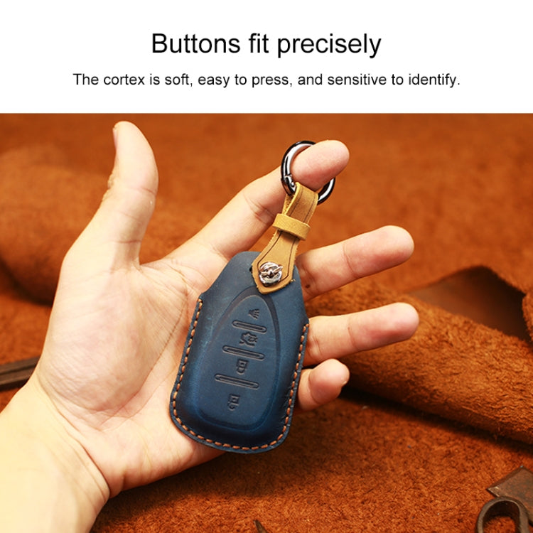 For Chevrolet Car Cowhide Leather Key Protective Cover Key Case, Three Keys Version