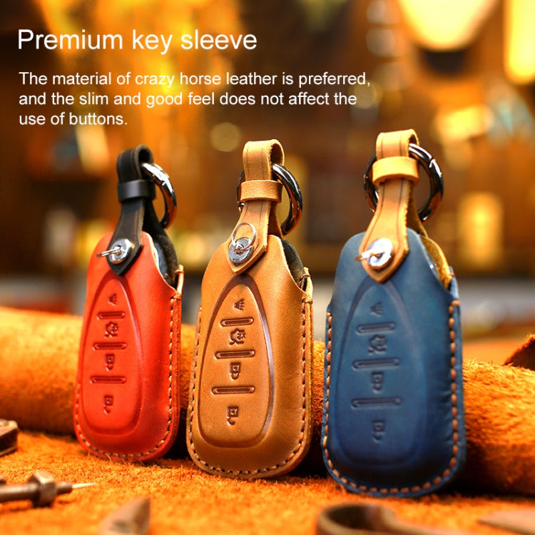 For Chevrolet Car Cowhide Leather Key Protective Cover Key Case, Four Keys Version