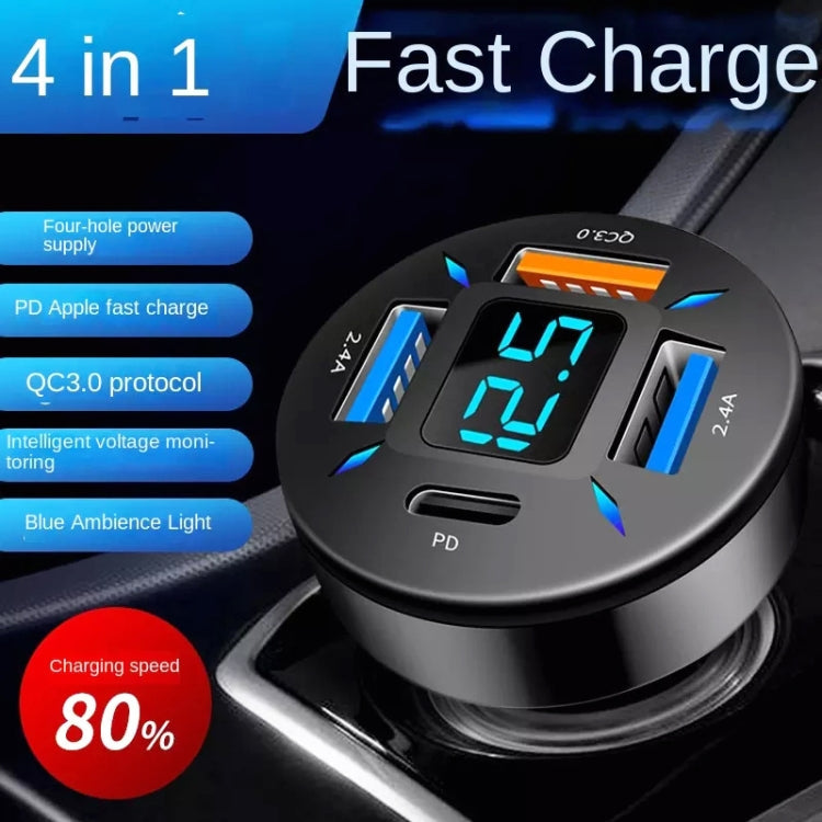 2pcs 4 in 1 USB 4.8A Digital Display Car Charger-Reluova