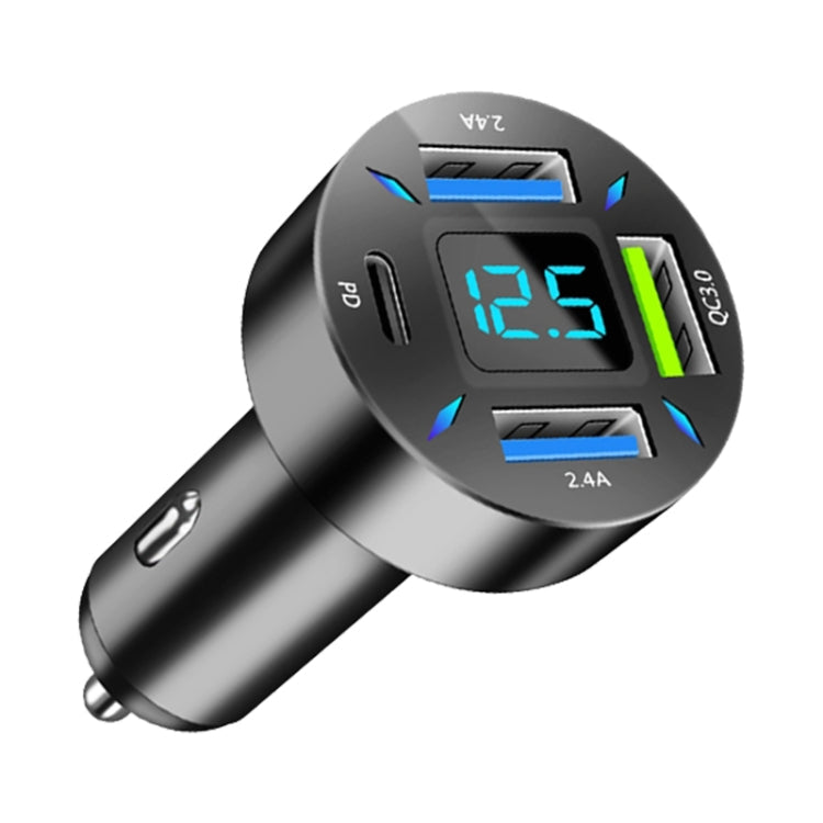 4 in 1 USB PD20W+QC3.0+2.4A Digital Display Car Fast Charger ÎҵÄÉ̵ê