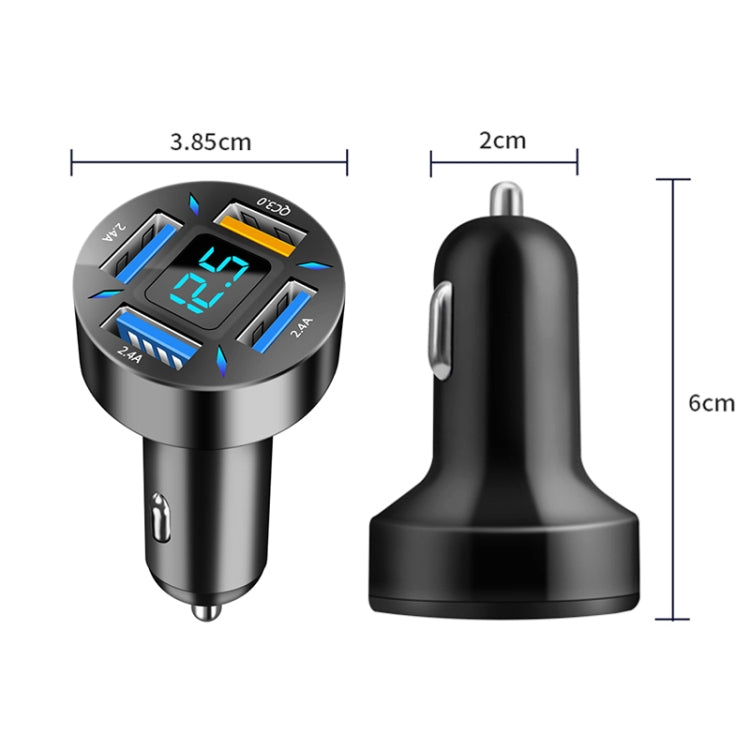 4 in 1 USB QC3.0 Digital Display Car Fast Charger