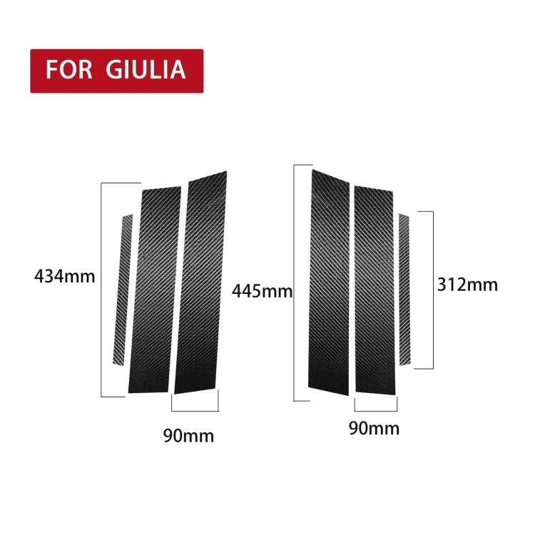 For Alfa Romeo Giulia Carbon Fiber Car B / C / Middle Pillar Door Window Decorative Sticker,Left and Right Drive Universal ÎҵÄÉ̵ê