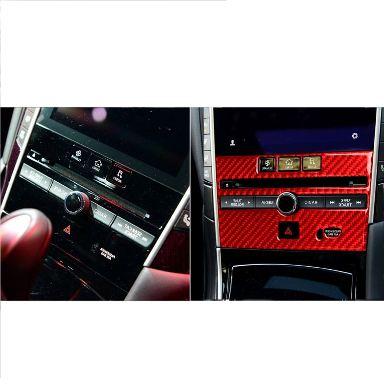 Car Carbon Fiber B Style CD Console Panel Decorative Sticker for Infiniti Q50 2014-2020, Right Drive ÎҵÄÉ̵ê