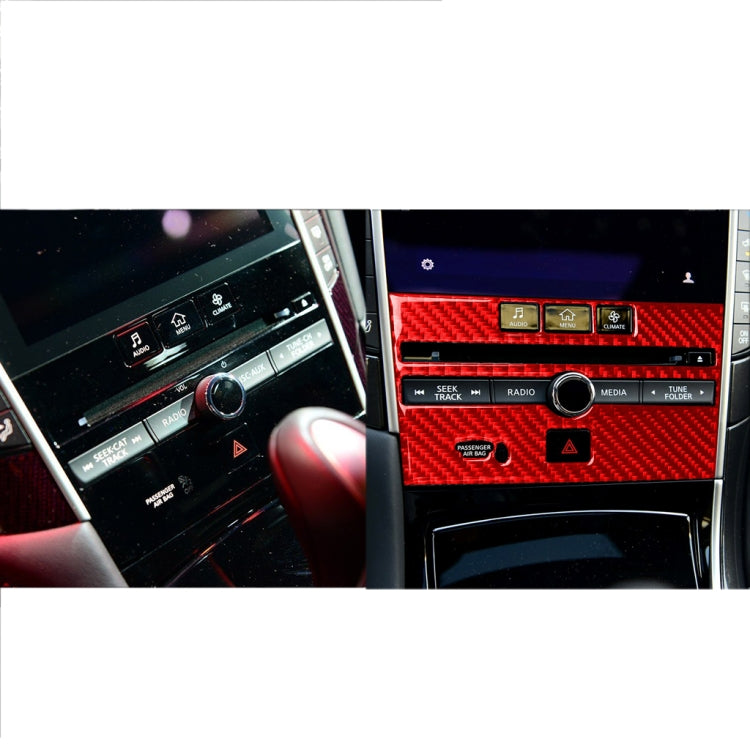 Car Carbon Fiber B Style CD Console Panel Decorative Sticker for Infiniti Q50 2014-2020, Left Drive ÎҵÄÉ̵ê