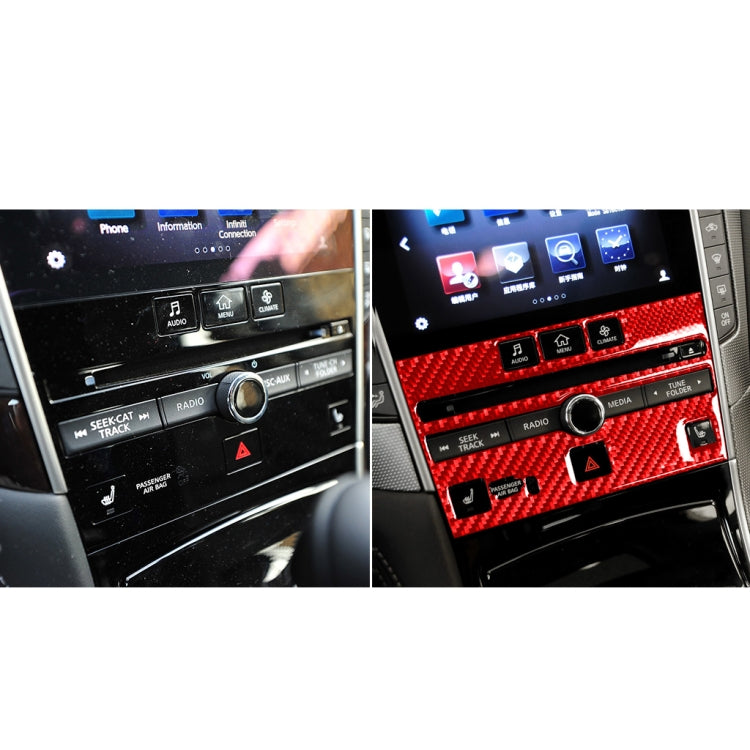 Car Carbon Fiber A Style CD Console Panel Decorative Sticker for Infiniti Q50 2014-2020, Left Drive ÎҵÄÉ̵ê