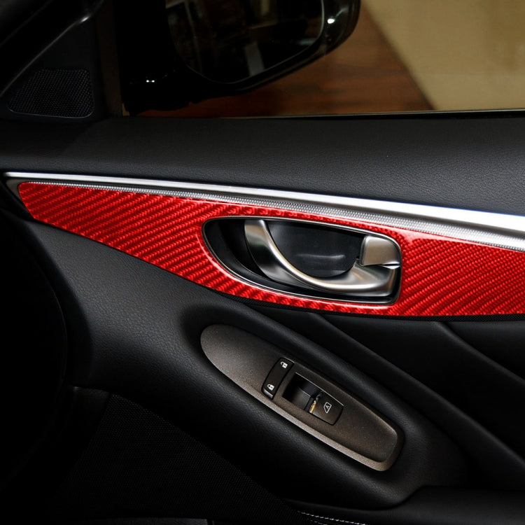 Car Carbon Fiber B Style Door Handle Panel Decorative Sticker for Infiniti Q50 2014-2020, Left Drive ÎҵÄÉ̵ê