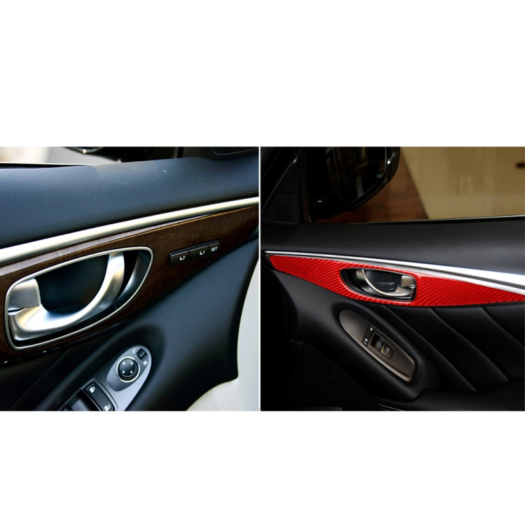 Car Carbon Fiber B Style Door Handle Panel Decorative Sticker for Infiniti Q50 2014-2020, Left Drive ÎҵÄÉ̵ê