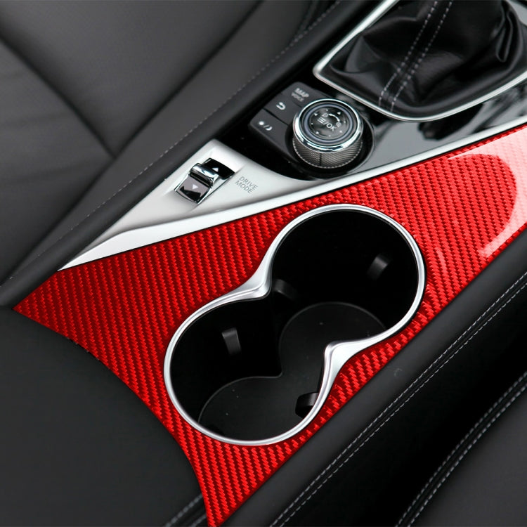 Car Carbon Fiber Water Cup Holder Panel Decorative Sticker for Infiniti Q50 2014-2020, Left Drive ÎҵÄÉ̵ê