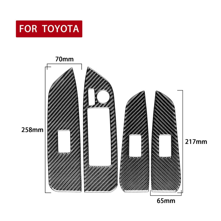 Car Carbon Fiber Window Glass Lift Decorative Sticker for Toyota Highlander 2014-2019, Left Drive ÎҵÄÉ̵ê