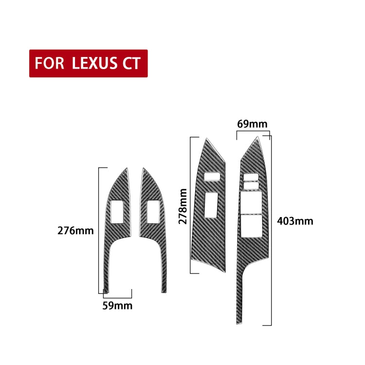 Car Carbon Fiber Window Lift Decorative Sticker for Lexus CT 2011-2017, Right Drive ÎҵÄÉ̵ê