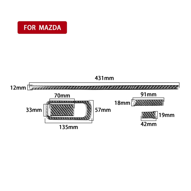 Car Carbon Fiber Storage Frame Decorative Sticker for Mazda 3 Axela 2020, Left and Right Drive ÎҵÄÉ̵ê