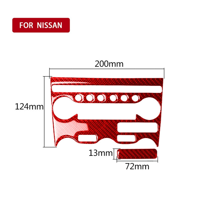 2 in 1 Car Carbon Fiber Air Conditioning Adjustment Panel Decorative Sticker for Nissan 370Z / Z34 2009-, Left and Right Drive Universal-Reluova