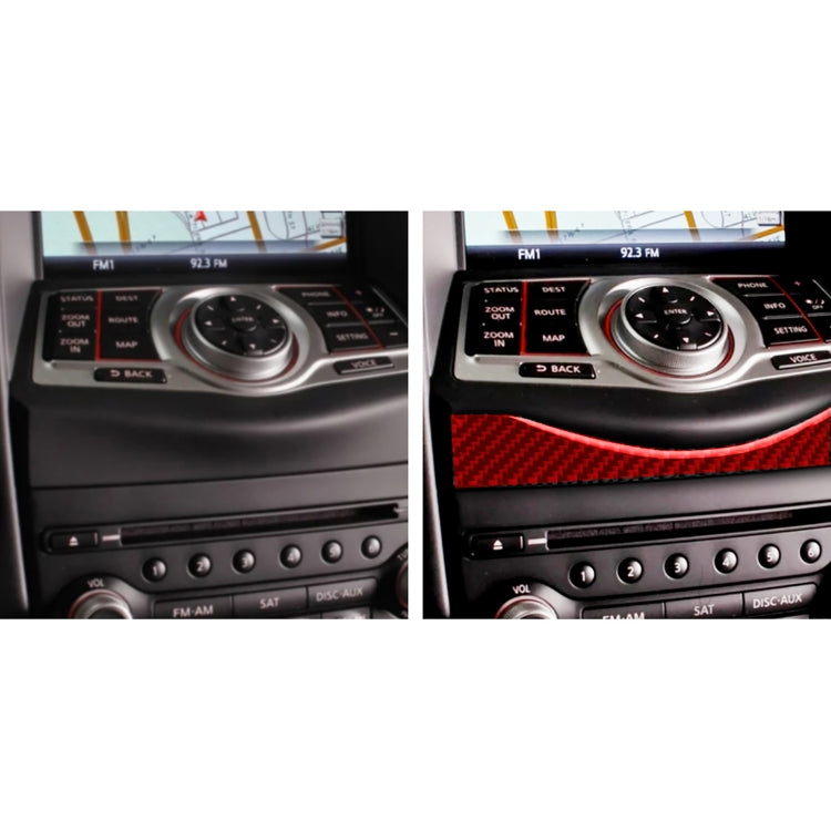 Car Carbon Fiber Multimedia Navigation Button Decorative Strip for Nissan 370Z / Z34 2009-, Left and Right Drive Universal ÎҵÄÉ̵ê