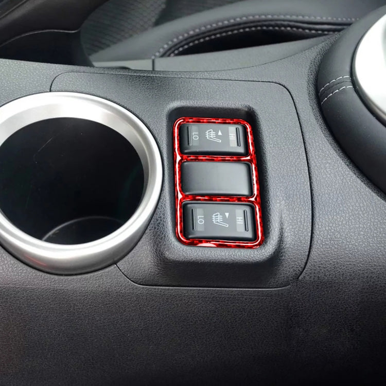 Car Carbon Fiber Central Control Heating Button Frame Decorative Sticker for Nissan 370Z / Z34 2009-, Left and Right Drive Universal ÎҵÄÉ̵ê