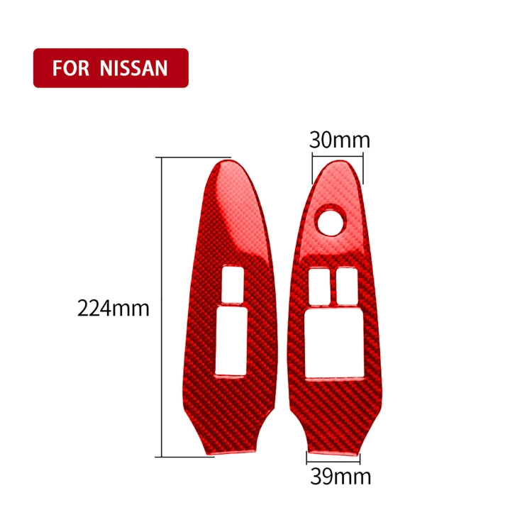 2 in 1 Car Carbon Fiber Window Lift Panel Decorative Sticker for Nissan 370Z / Z34 2009-, Right Drive Low-configured-Reluova