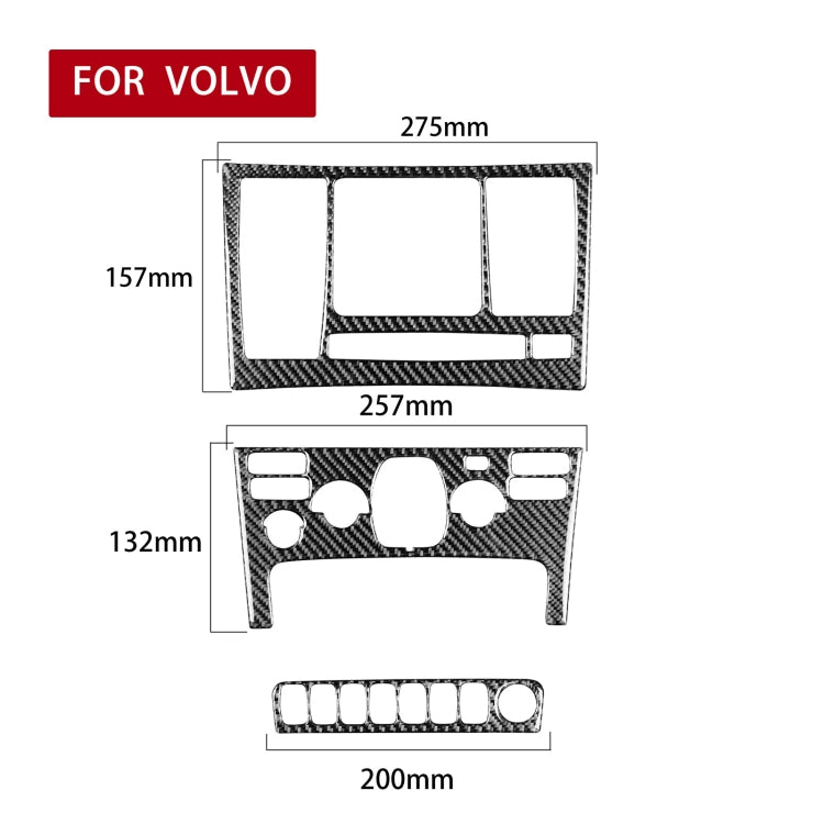 Car Carbon Fiber Control Panel Set B Decorative Sticker for Volvo XC90 2003-2014, Left and Right Drive Universal ÎҵÄÉ̵ê