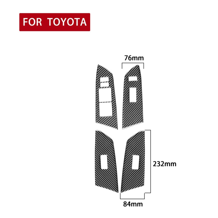 4 PCS / Set Carbon Fiber Car Glass Lift Switch Ring Decorative Sticker for Toyota Tundra 2014-2018, Left Driving ÎҵÄÉ̵ê