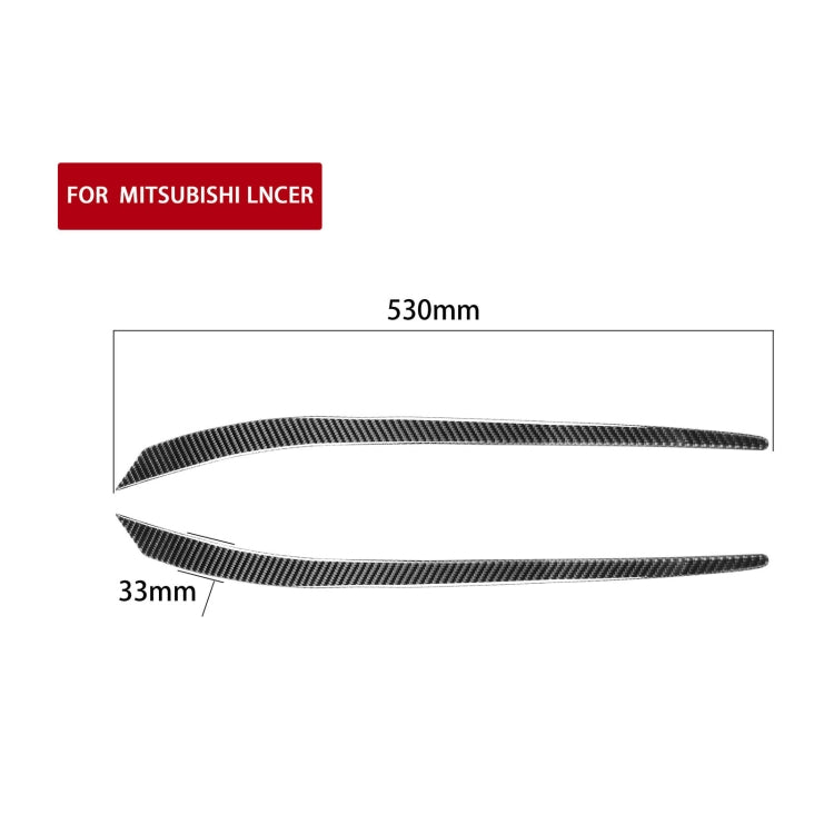 2 PCS / Set Carbon Fiber Car Lamp Eyebrow Decorative Sticker for Mitsubishi Lancer EVO 2008-2014, Drop Glue Version-Reluova