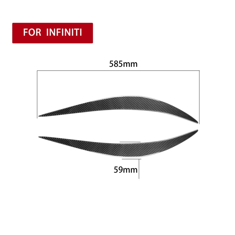 2 PCS / Set Carbon Fiber Car Lamp Eyebrow Decorative Sticker for Infiniti Q50 2014-2019, Drop Glue Version-Reluova