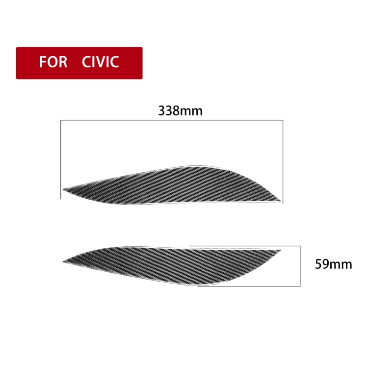 2 PCS / Set Carbon Fiber Car Lamp Eyebrow Decorative Sticker for Honda Civic 2001-2003, Drop Glue Version-Reluova