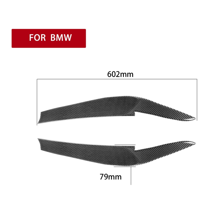 2 PCS / Set Carbon Fiber Car Lamp Eyebrow Decorative Sticker for BMW 5 Series G30 / G38 2018, Drop Glue Version-Reluova