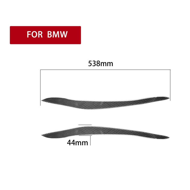 2 PCS / Set Carbon Fiber Car Lamp Eyebrow Decorative Sticker for BMW X5/E70 2010-2012, Drop Glue Version-Reluova