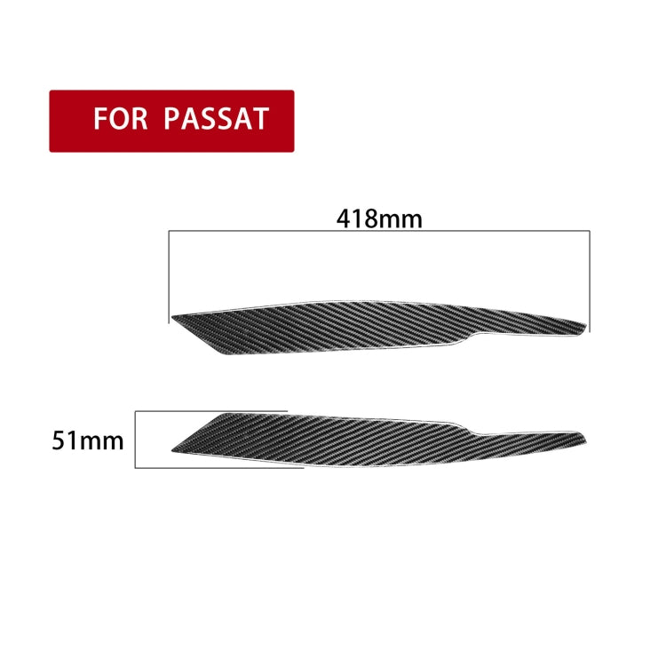 2 PCS / Set Carbon Fiber Car Lamp Eyebrow Decorative Sticker for Volkswagen Passat B6 3C 2005-2010, Drop Glue Version-Reluova