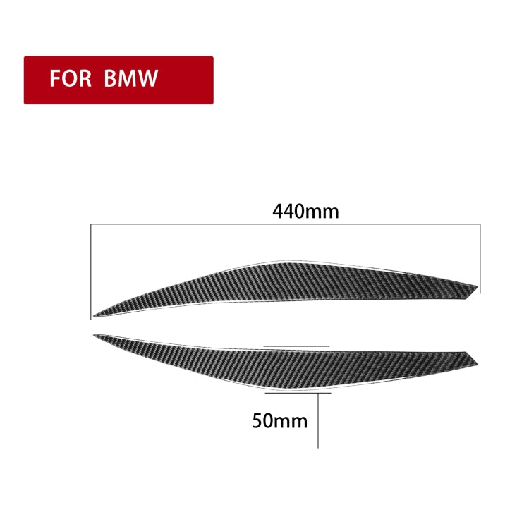 2 PCS / Set Carbon Fiber Car Lamp Eyebrow Decorative Sticker for BMW E71/X6 2008-2014, Drop Glue Version-Reluova