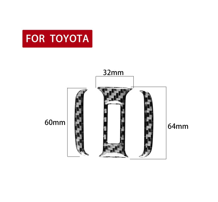 3 PCS / Set Carbon Fiber Car Rear Air Outlet Decorative Sticker for Toyota 4Runner 2010-2020 ÎҵÄÉ̵ê