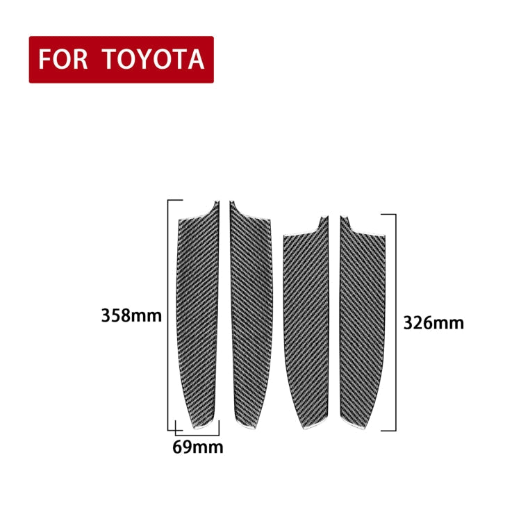 4 PCS / Set Carbon Fiber Car Door Inner Armrest Decorative Sticker for Toyota 4Runner 2010-2020 ÎҵÄÉ̵ê