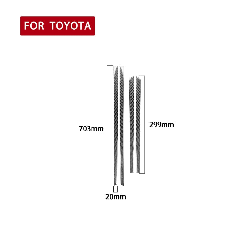 4 PCS / Set Carbon Fiber Car Door Inside Trim Decorative Sticker for Toyota 4Runner 2010-2020 ÎҵÄÉ̵ê