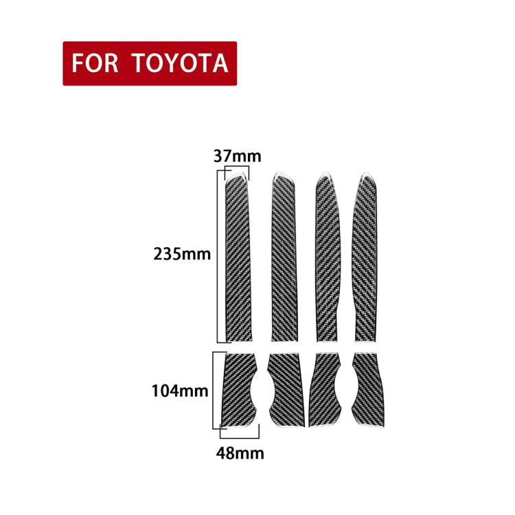 8 PCS / Set Carbon Fiber Car Door Storage Slot Decorative Sticker for Toyota 4Runner 2010-2020 ÎҵÄÉ̵ê