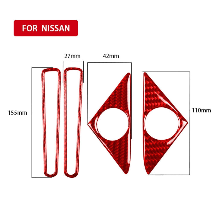 4 PCS / Set Carbon Fiber Car Door Horn + Window Air Outlet Decorative Sticker for Nissan GTR R35 2008-2016, Left and Right Driving Universal ÎҵÄÉ̵ê