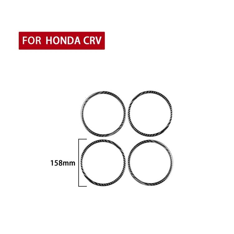 4 PCS / Set Carbon Fiber Car Door Horn Ring Decorative Sticker for Honda CRV 2007-2011,Left and Right Drive Universal ÎҵÄÉ̵ê