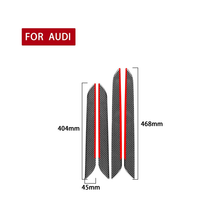 4 PCS / Set Carbon Fiber Car Interior Door Trim Red Edge Decorative Sticker for Audi Q3 2013-2018,Left and Right Drive Universal ÎҵÄÉ̵ê