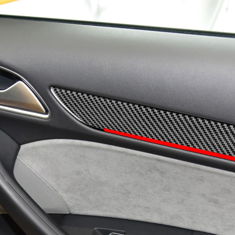 4 PCS / Set Carbon Fiber Car Interior Door Trim Red Edge Decorative Sticker for Audi Q3 2013-2018,Left and Right Drive Universal ÎҵÄÉ̵ê