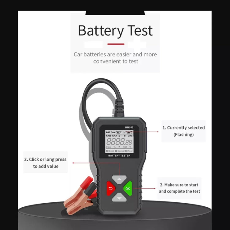 BM550 6V / 12V / 24V 3 in 1 Battery Tester Analyzer Battery Life Detector