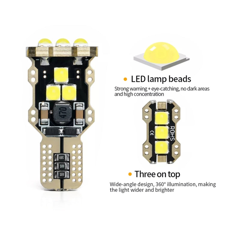 4pcs T15 DC12V / 1.5W / 0.13A / 540LM Car Decoding Reversing Light 9LEDs SMD-3030 Lamp Beads