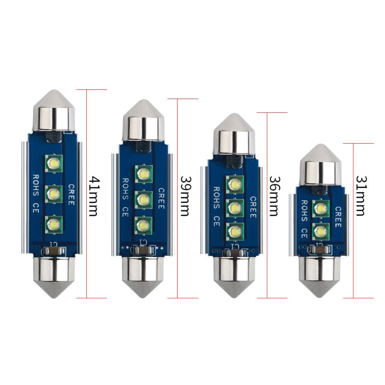 2pcs 36mm IC12V /  2.76W / 0.23A / 300LM 3LEDs SMD Car Reading Lamp Dome Light-Reluova