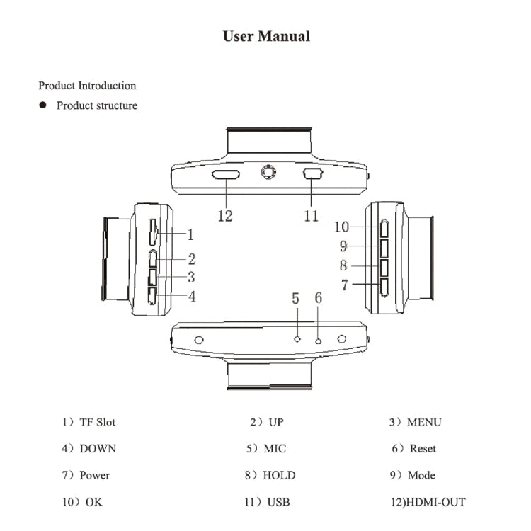 F9 Car Front and Rear Dual Camera HD Infrared Night Vision Car Driving Recorder