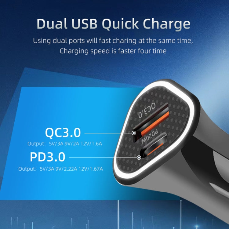 PD + QC3.0 Car 2 in 1 Triangle Fast Charger Car Cigarette Lighter ÎҵÄÉ̵ê