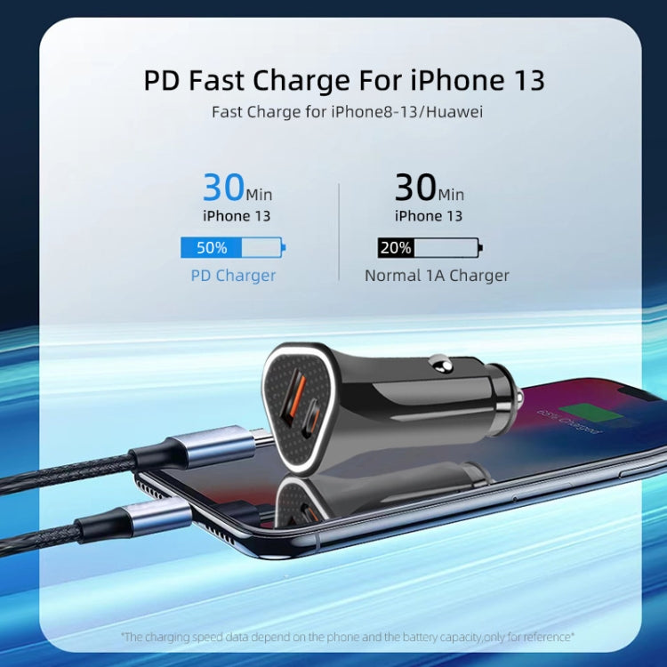 PD + QC3.0 Car 2 in 1 Triangle Fast Charger Car Cigarette Lighter ÎҵÄÉ̵ê