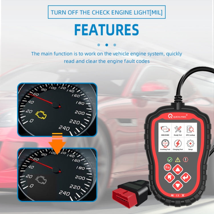 QUICKLYKS T41 Car OBD2 EOBD Fault Diagnostic Tool Fault Detector