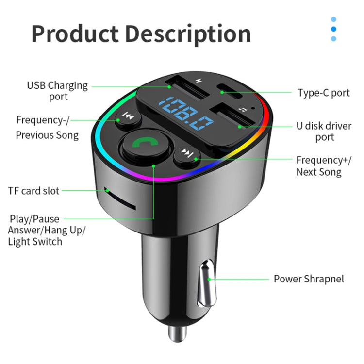 Car Bluetooth MP3 Player Audio FM Transmitter with Ambient Light ÎҵÄÉ̵ê