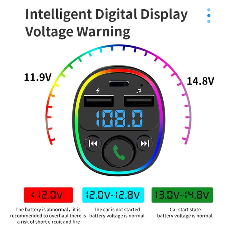 Car Bluetooth MP3 Player Audio FM Transmitter with Ambient Light ÎҵÄÉ̵ê