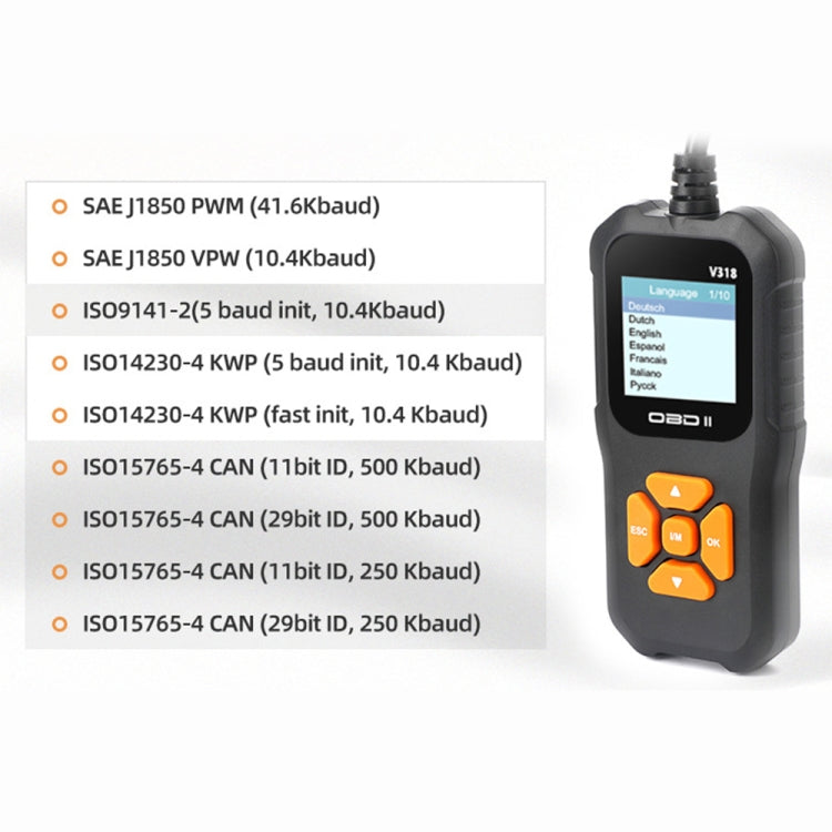 V318 Car OBD2 Color Screen Diagnostic Tool Code Reader