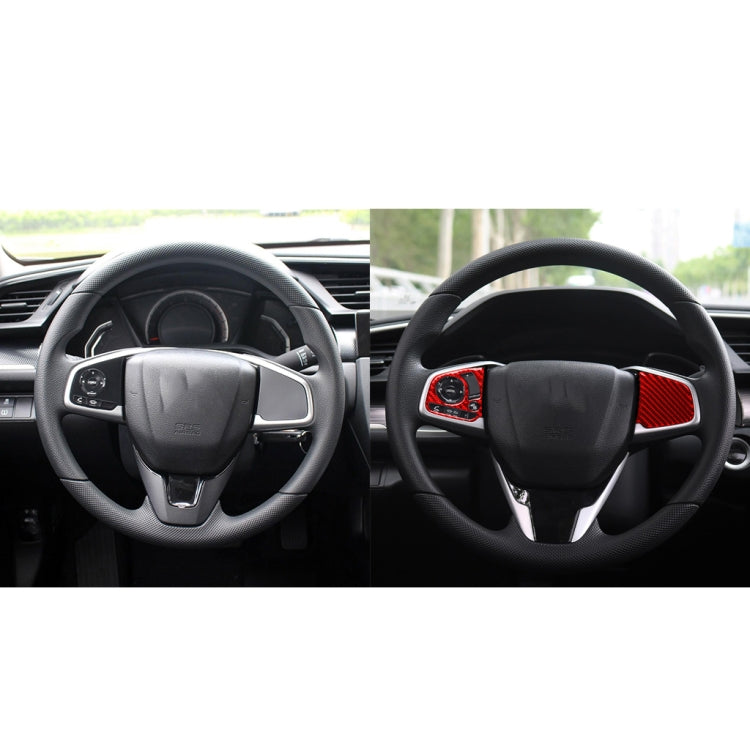 Car Carbon Fiber Steering Wheel Button Middle Configuration Decorative Sticker for Honda Tenth Generation Civic 2016-2019, Left and Right Drive Universal ÎҵÄÉ̵ê