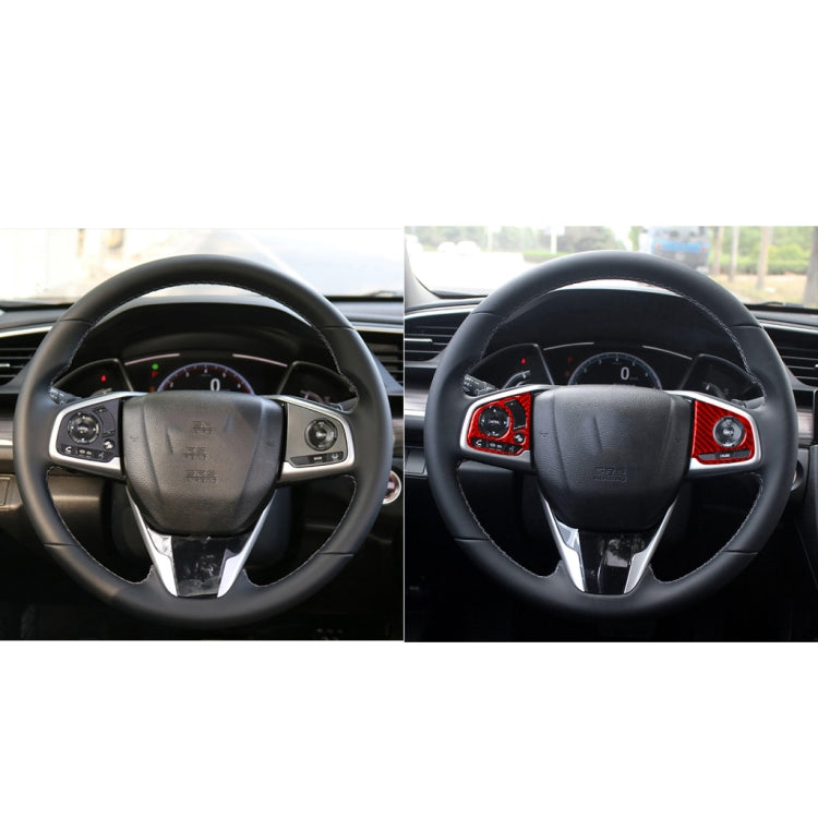 Car Carbon Fiber Steering Wheel Button High Configuration Decorative Sticker for Honda Tenth Generation Civic 2016-2019, Left and Right Drive Universal ÎҵÄÉ̵ê