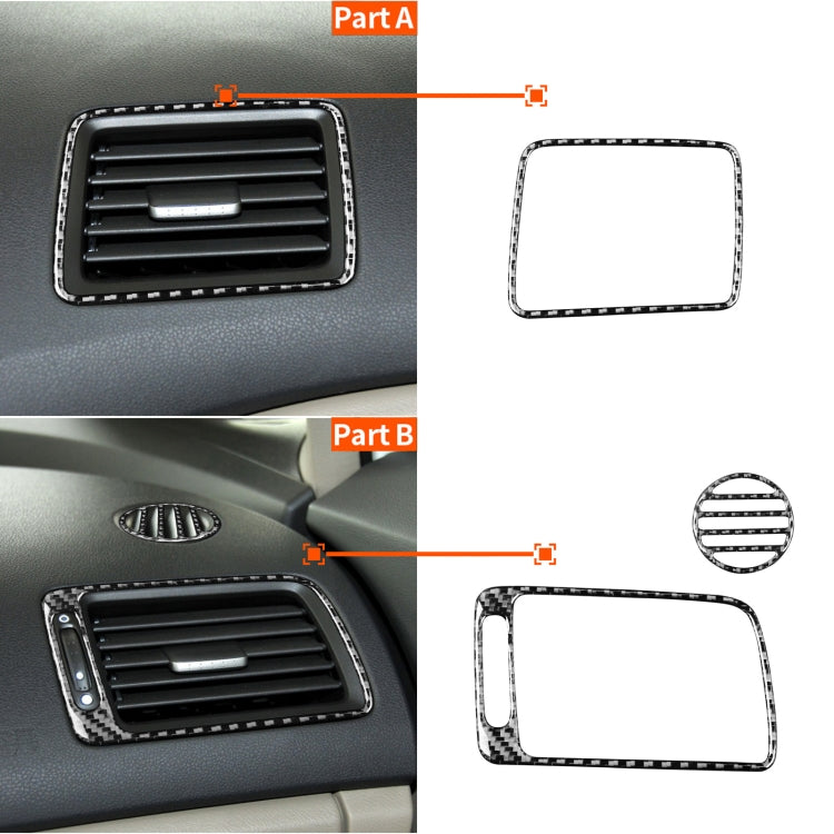 3 in 1 Car Carbon Fiber Front Passenger Seat Air Outlet Decorative Sticker for Honda Civic 8th Generation 2006-2011, Left Drive ÎҵÄÉ̵ê